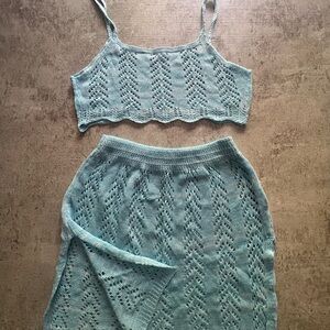 SHEIN Green Midi Pencil Swim Coverup Set